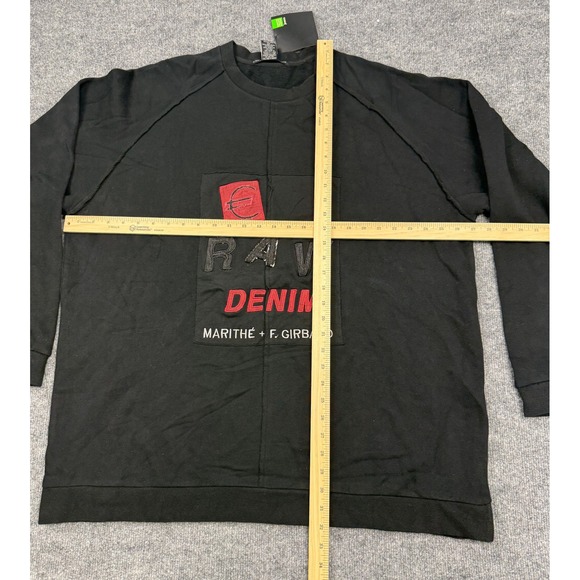 Vintage Marithe Francois Girbaud Black Euro Raw Raglan Crewneck T shirt 3XL - Picture 4 of 10